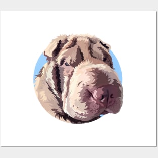 Sweet Shar Pei Gemma Stylized Art Portrait Posters and Art